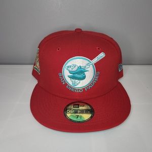 BRAND NEW San Diego Padres New Era 25th Anniversary Undervisor- Scarle 7 3/4